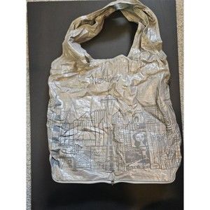 Nordstrom Packable Tote Bag Silver Gray City Graphic Medium Space Needle